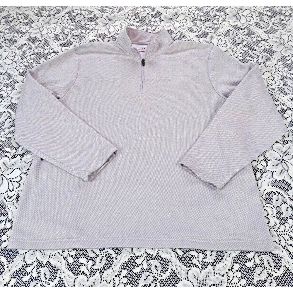 Grand Slam Performance Men's Size Large Gray Quarter Zip Long Sleeve Pullover